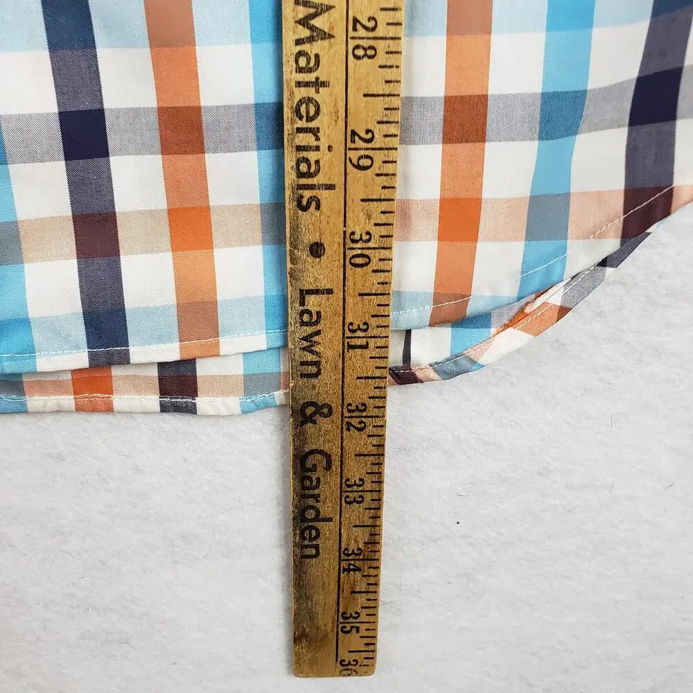 Banana Republic L Long Sleeve Gingham‎ Plaid Button Up Multicolor Tailored Slim